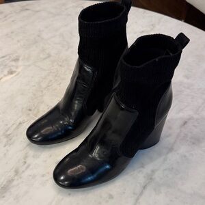 Tory Burch Black Leather Heeled Boots